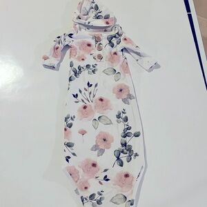 Caden Lane Gown and Hat- 0-3 months